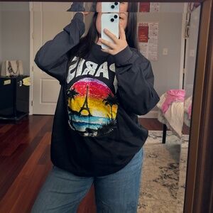 Paris Tropical Round Hoodie Black | BALENCIAGA